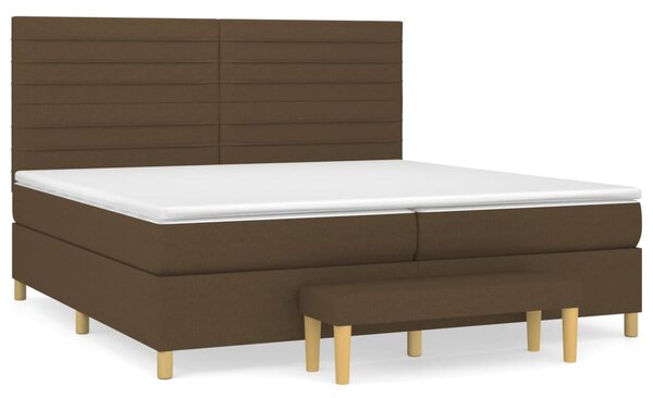 Box spring postel s matrací tmavě hnědá 200x200 cm textil 3137264
