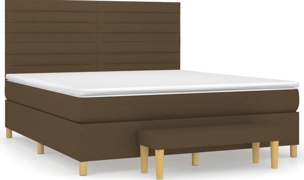 Box spring postel s matrací tmavě hnědá 160x200 cm textil 3137248