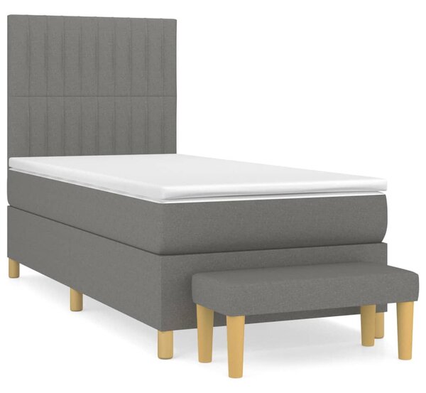 Box spring postel s matrací tmavě šedá 80 x 200 cm textil 3137270