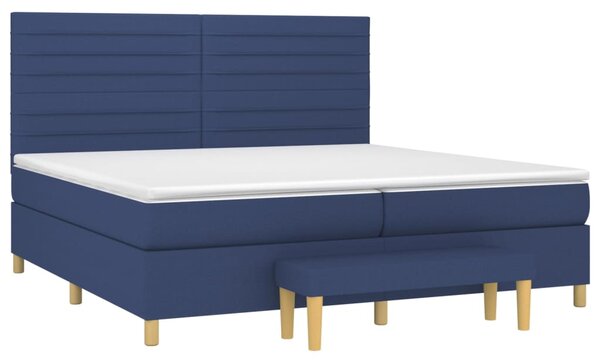 Box spring postel s matrací modrá 200x200 cm textil 3137267