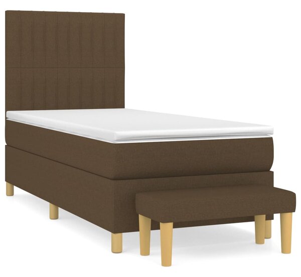 Box spring postel s matrací tmavě hnědá 80x200 cm textil 3137272