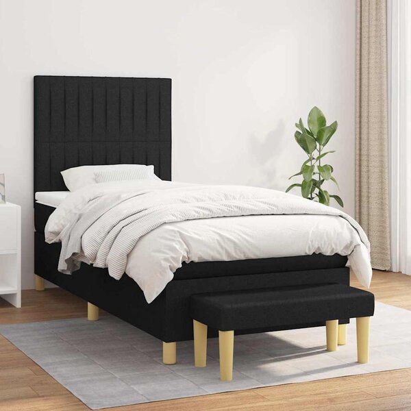 Box spring postel s matrací černá 80 x 200 cm textil 3137271