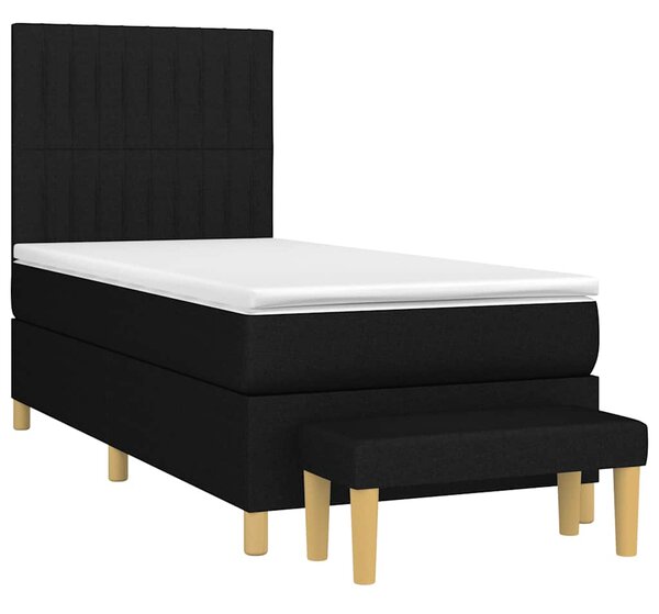 Box spring postel s matrací černá 80 x 200 cm textil 3137271
