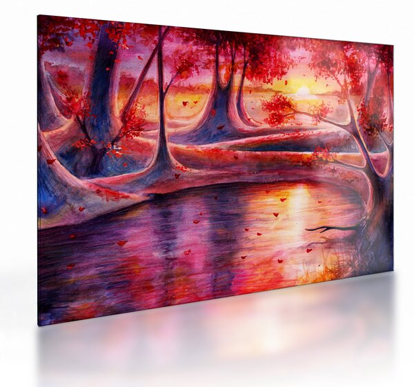 Skleněný obraz kouzelného lesa (70x50 cm)