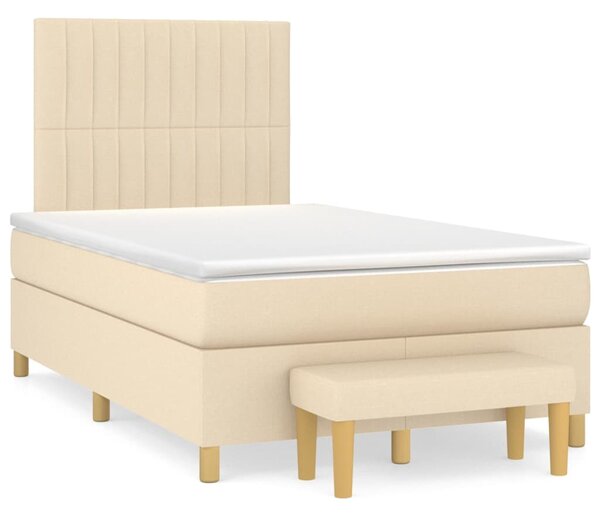 Box spring postel s matrací krémová 120x200 cm textil 3137306