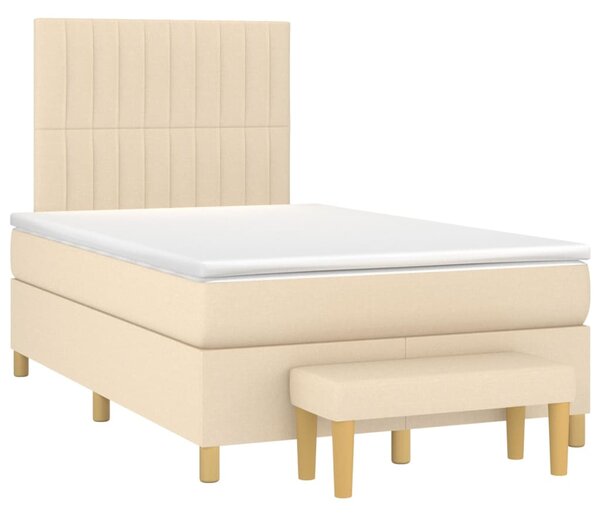 Box spring postel s matrací krémová 120x200 cm textil 3137306