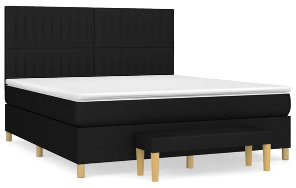Box spring postel s matrací černá 160x200 cm textil 3137327