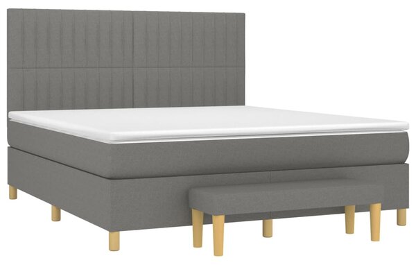 Box spring postel s matrací tmavě šedá 160x200 cm textil 3137326