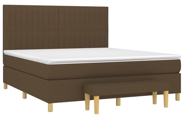 Box spring postel s matrací tmavě hnědá 160x200 cm textil 3137328