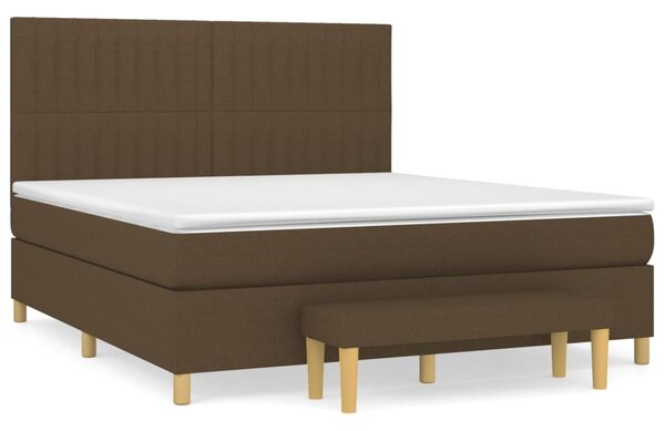 Box spring postel s matrací tmavě hnědá 160x200 cm textil 3137328