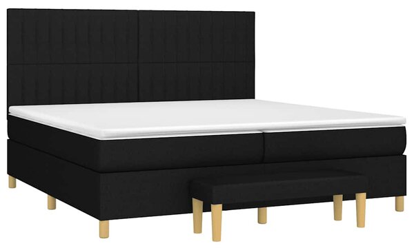 Box spring postel s matrací černá 200x200 cm textil 3137343