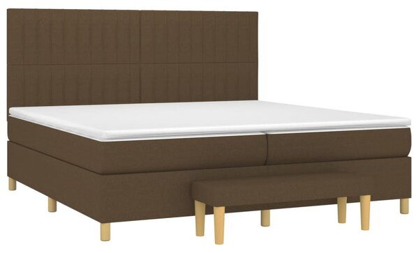 Box spring postel s matrací tmavě hnědá 200x200 cm textil 3137344