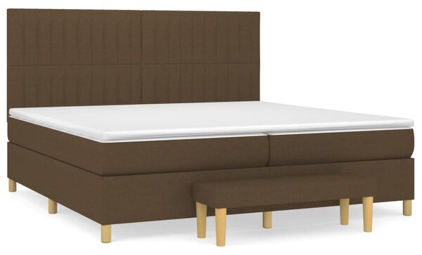 Box spring postel s matrací tmavě hnědá 200x200 cm textil 3137344