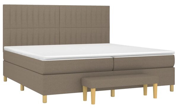 Box spring postel s matrací taupe 200x200 cm textil 3137345