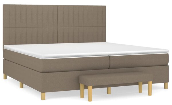Box spring postel s matrací taupe 200x200 cm textil 3137345