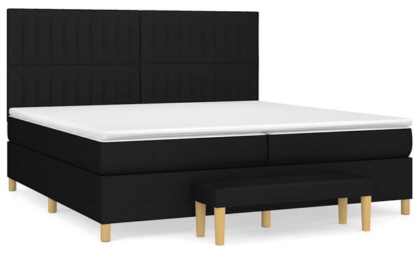 Box spring postel s matrací černá 200x200 cm textil 3137343