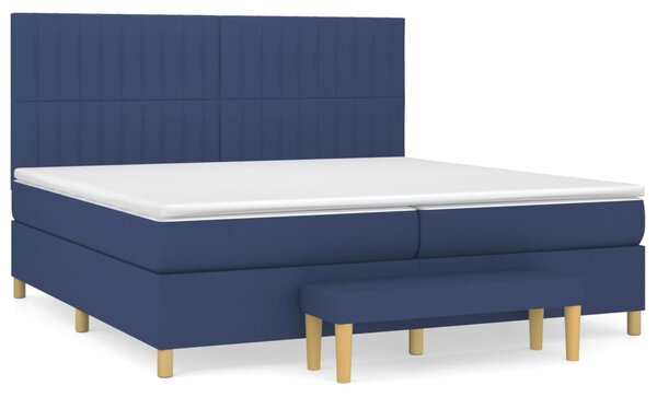 Box spring postel s matrací modrá 200x200 cm textil 3137347