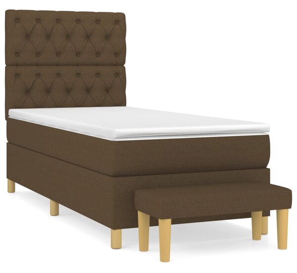 Box spring postel s matrací tmavě hnědá 80x200 cm textil 3137352