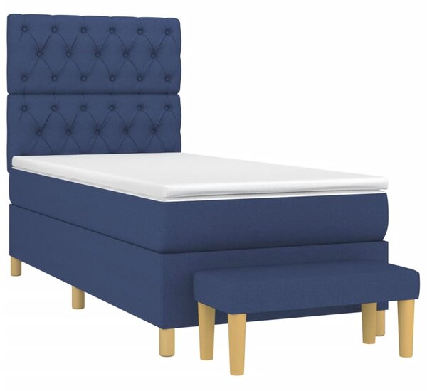 Box spring postel s matrací modrá 80x200 cm textil 3137355