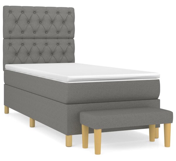 Box spring postel s matrací tmavě šedá 80 x 200 cm textil 3137350