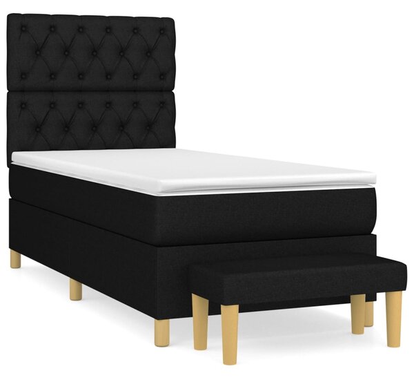 Box spring postel s matrací černá 80 x 200 cm textil 3137351