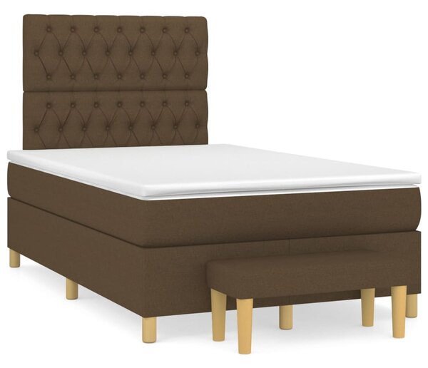 Box spring postel s matrací tmavě hnědá 120x200 cm textil 3137384