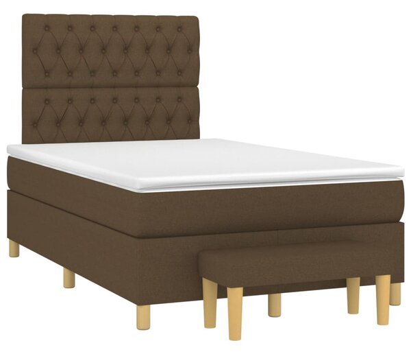 Box spring postel s matrací tmavě hnědá 120x200 cm textil 3137384