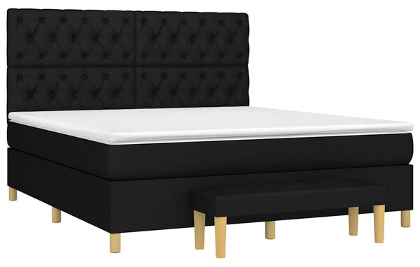 Box spring postel s matrací černá 160x200 cm textil 3137407