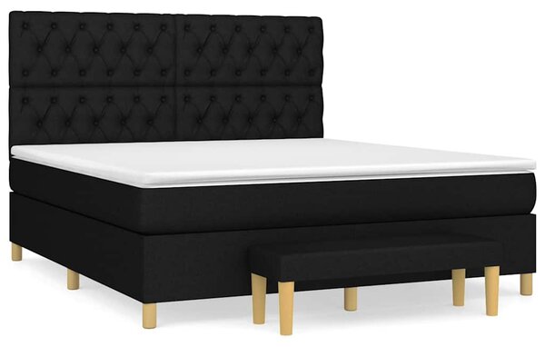 Box spring postel s matrací černá 160x200 cm textil 3137407