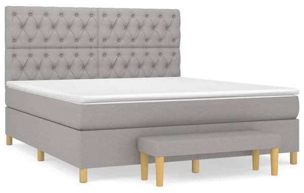 Box spring postel s matrací světle šedá 160 x 200 cm textil 3137405