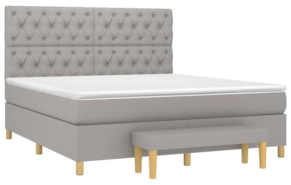 Box spring postel s matrací světle šedá 160 x 200 cm textil 3137405