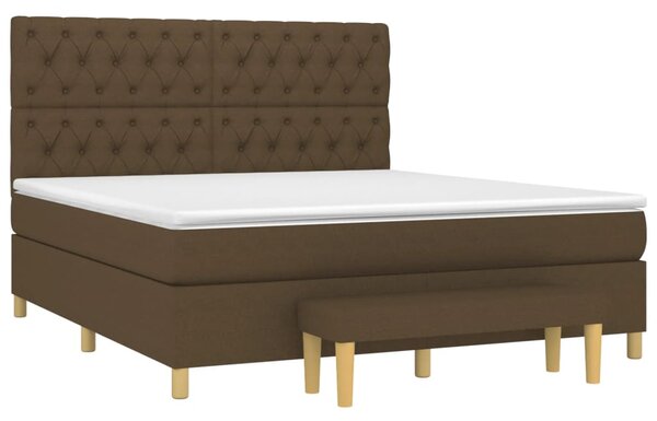Box spring postel s matrací tmavě hnědá 160x200 cm textil 3137408