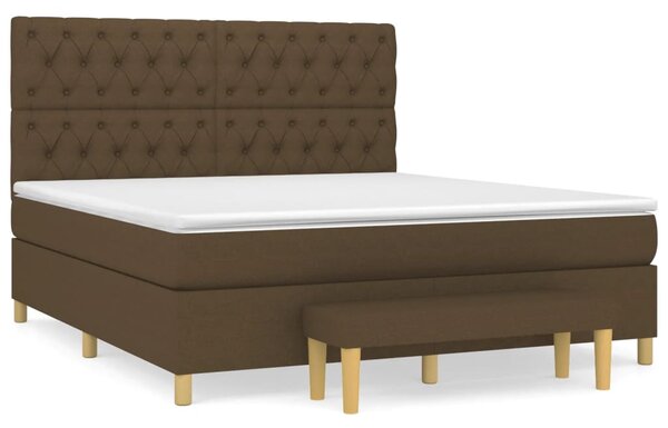 Box spring postel s matrací tmavě hnědá 160x200 cm textil 3137408