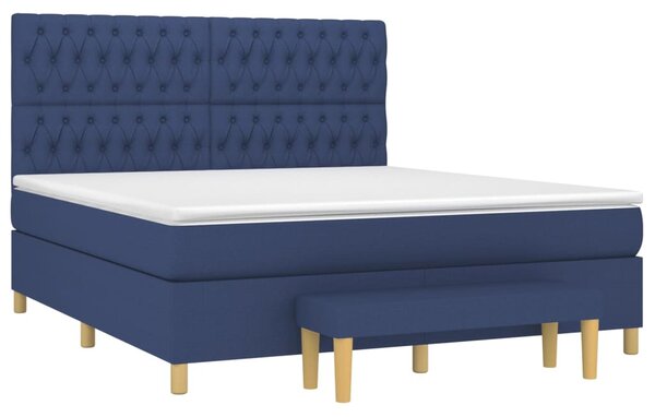 Box spring postel s matrací modrá 180x200 cm textil 3137419