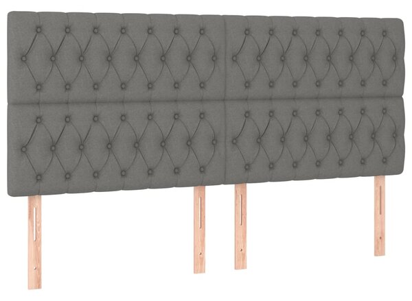 Box spring postel s matrací tmavě šedá 200x200 cm textil 3137422