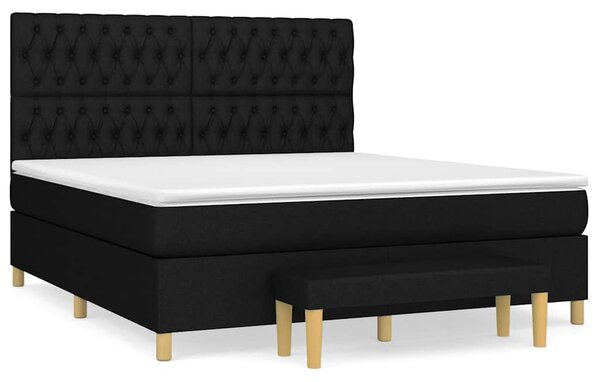 Box spring postel s matrací černá 180x200 cm textil 3137415