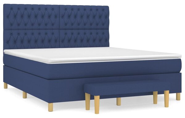 Box spring postel s matrací modrá 180x200 cm textil 3137419