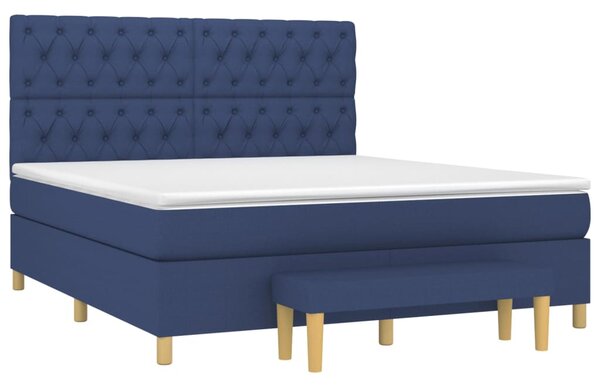 Box spring postel s matrací modrá 160x200 cm textil 3137411