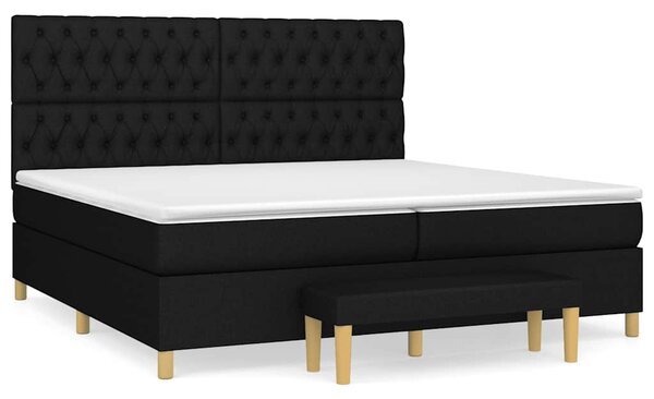 Box spring postel s matrací černá 200x200 cm textil 3137423