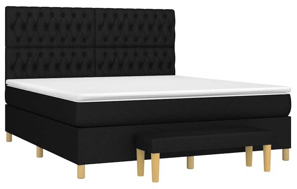 Box spring postel s matrací černá 180x200 cm textil 3137415