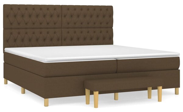 Box spring postel s matrací tmavě hnědá 200x200 cm textil 3137424