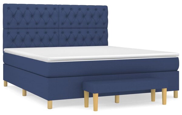 Box spring postel s matrací modrá 160x200 cm textil 3137411