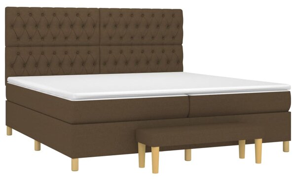 Box spring postel s matrací tmavě hnědá 200x200 cm textil 3137424