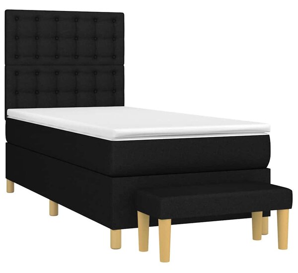 Box spring postel s matrací černá 80 x 200 cm textil 3137431