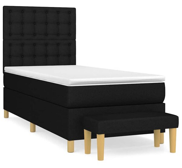 Box spring postel s matrací černá 80 x 200 cm textil 3137431
