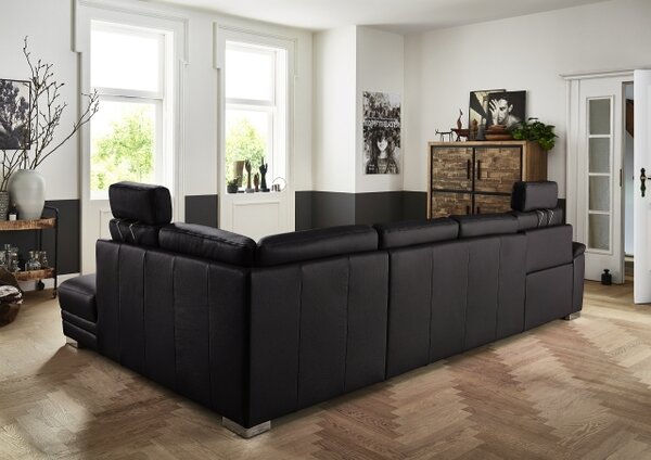 Sedací souprava MODENA 1040_varianta "U"_kůže Dickleder nero