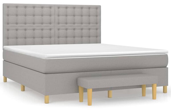 Box spring postel s matrací světle šedá 160 x 200 cm textil 3137485
