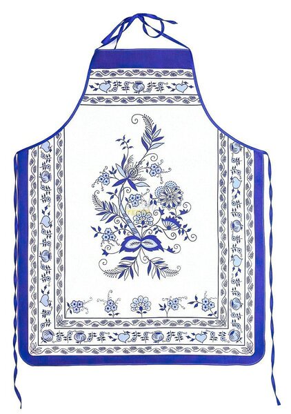 Forbyt kuchyňská zástěra CIBULÁK S LEMEM, modrobílá, 64x80cm