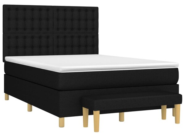 Box spring postel s matrací černá 140 x 190 cm textil 3137471