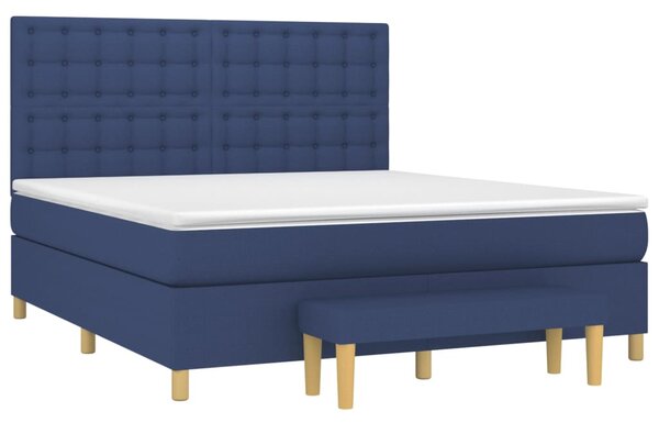 Box spring postel s matrací modrá 160x200 cm textil 3137491